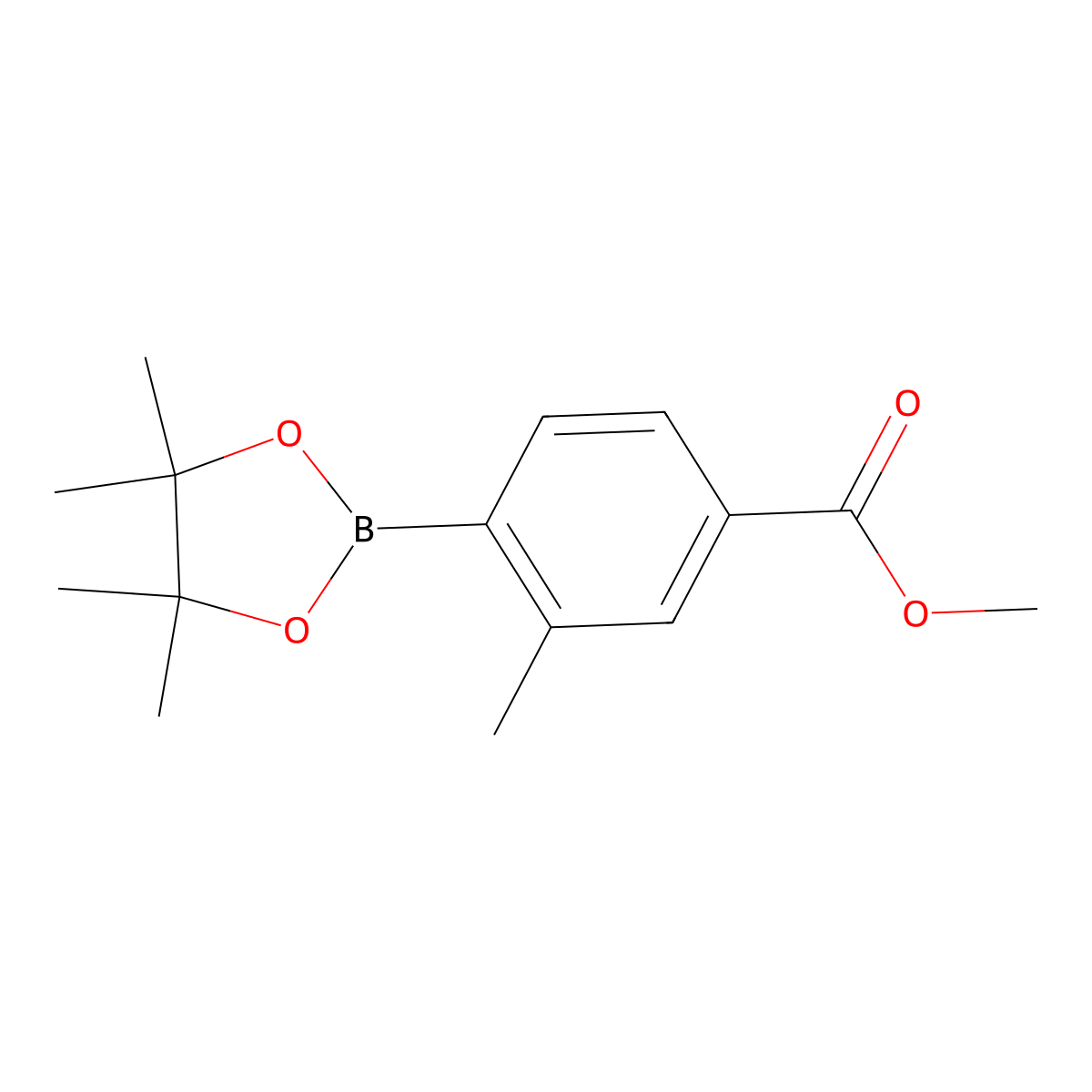 2-Methyl-4-methoxycarbonylphenylboronic acid, pinacol ester molecular structure, CAS 473596-87-1