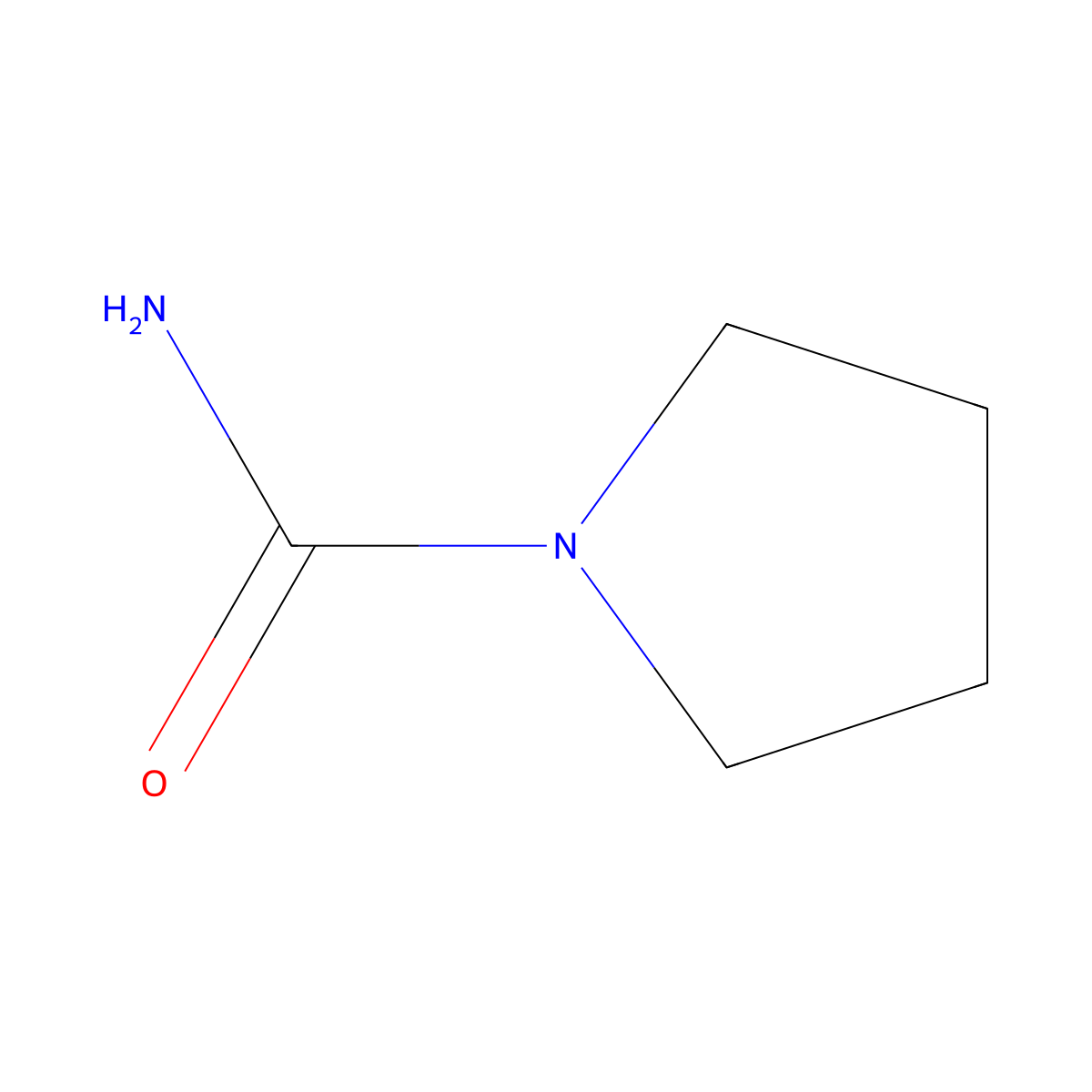 1-Pyrrolidinecarboxamide molecular structure, CAS 4736-71-4