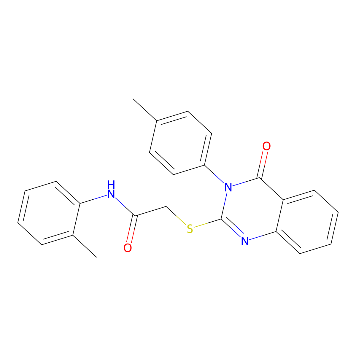 N-(2-ME-PH)-2-((3-(4-ME-Phenyl)-4-oxo-3,4-dihydro-2-quinazolinyl)thio)acetamide molecular structure, CAS 473628-87-4