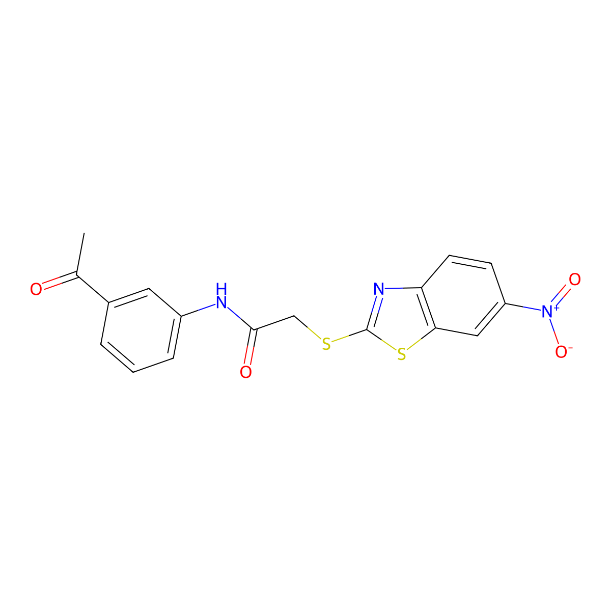 N-(3-acetylphenyl)-2-[(6-nitro-1,3-benzothiazol-2-yl)sulfanyl]acetamide molecular structure, CAS 473661-36-8