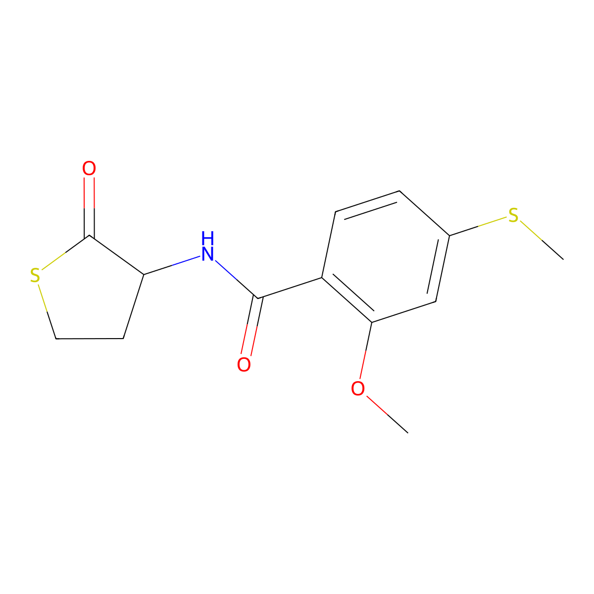 2-methoxy-4-methylsulfanyl-N-(2-oxothiolan-3-yl)benzamide molecular structure, CAS 473664-45-8