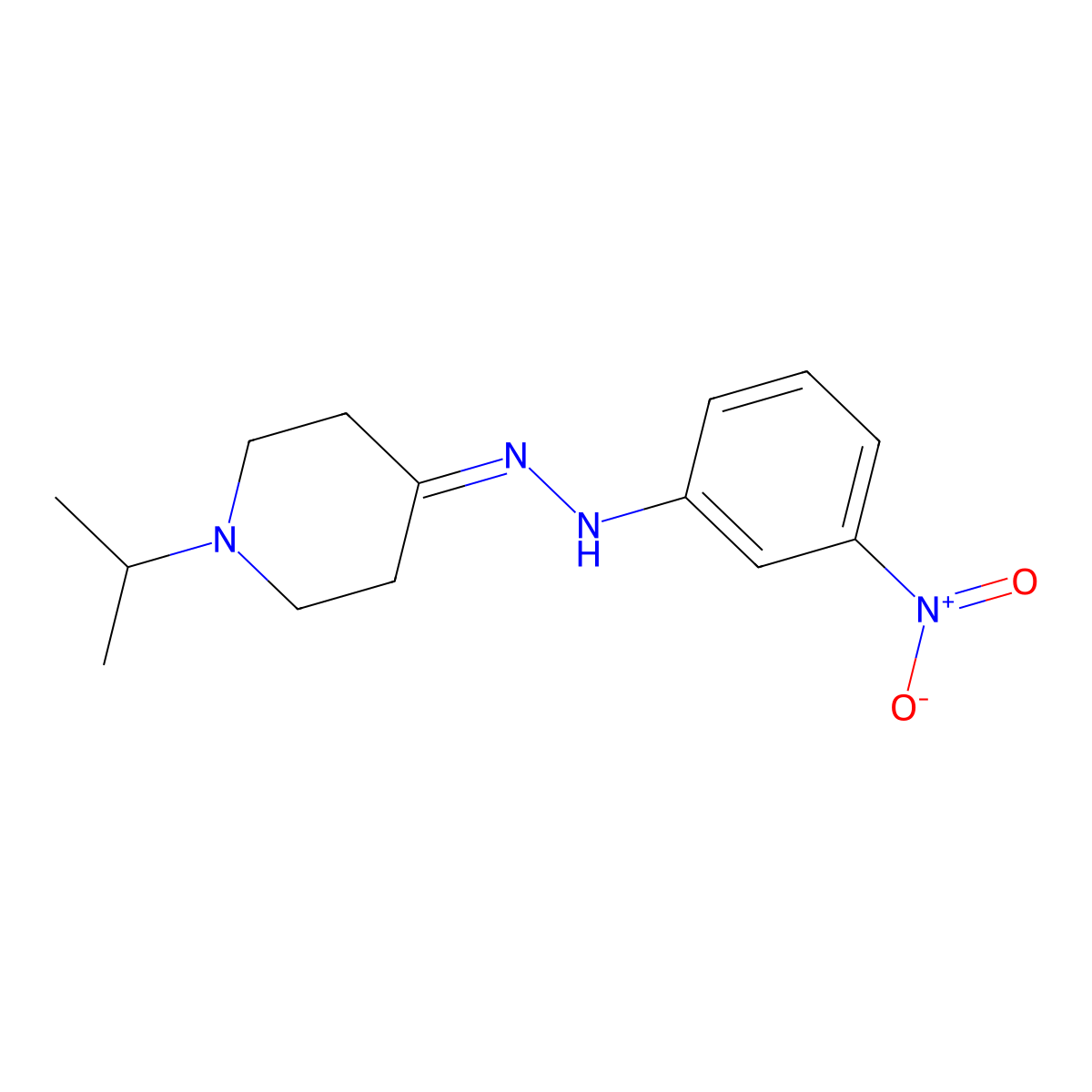 1-Isopropyl-4-(2-(3-nitrophenyl)hydrazono)piperidine molecular structure, CAS 473668-10-9