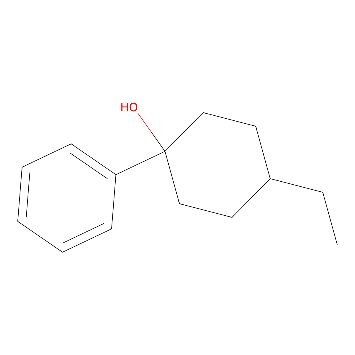 4-Ethyl-1-phenylcyclohexanol molecular structure, CAS 473672-05-8