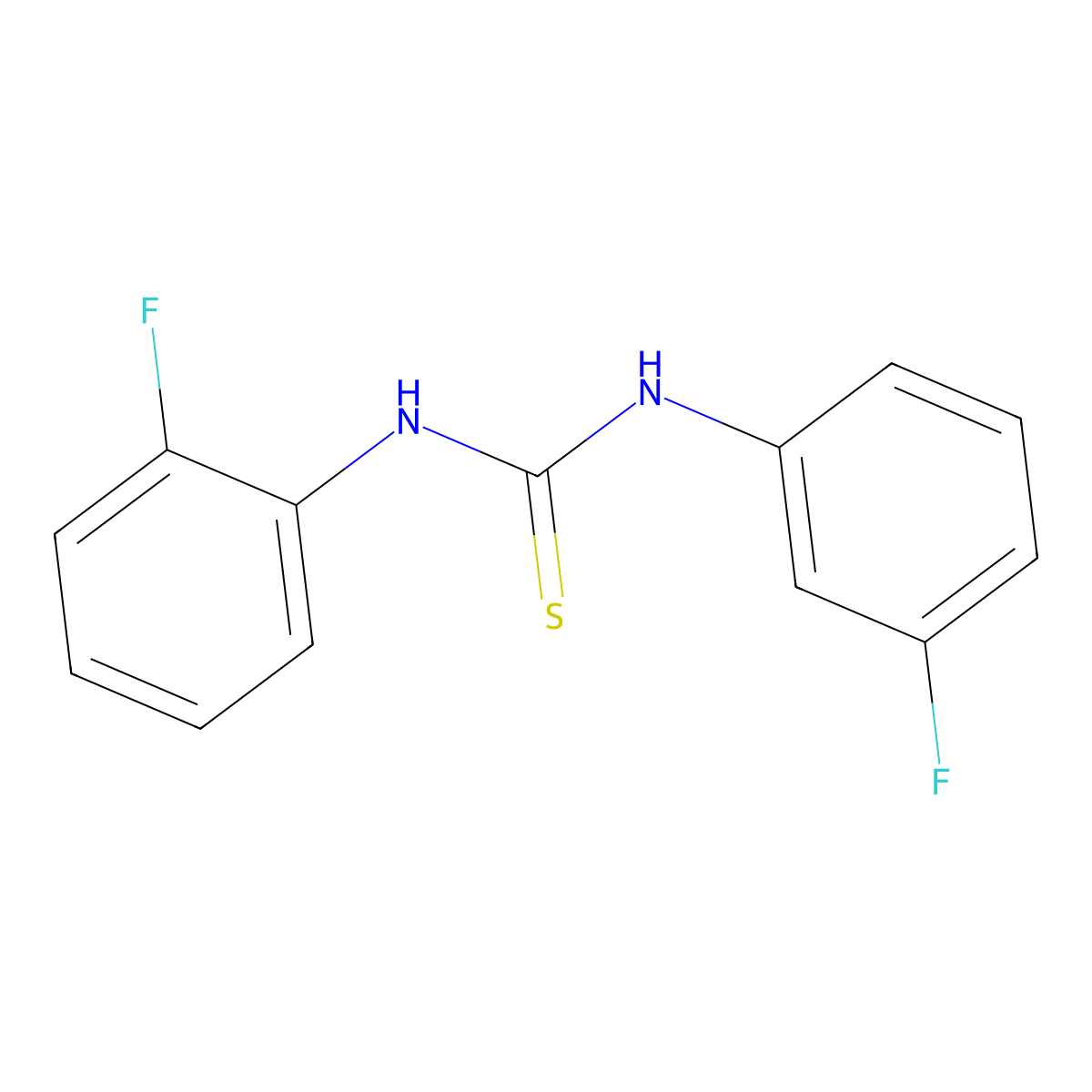 1-(2-Fluorophenyl)-3-(3-fluorophenyl)thiourea molecular structure, CAS 473672-49-0