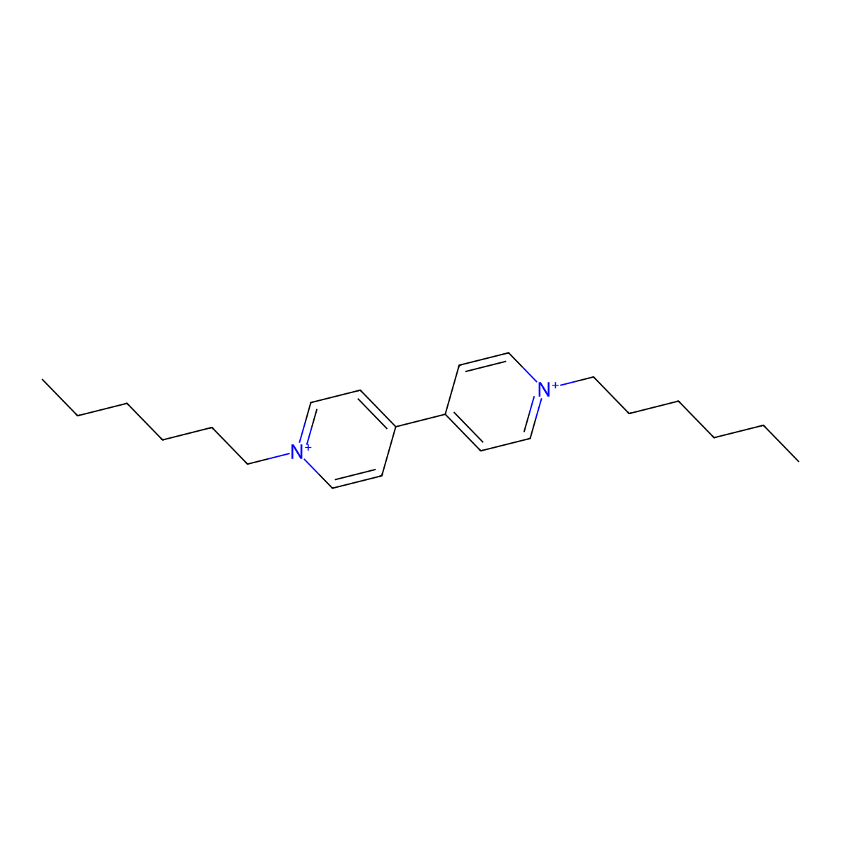 4,4'-Bipyridinium, 1,1'-dihexyl- molecular structure, CAS 47369-13-1