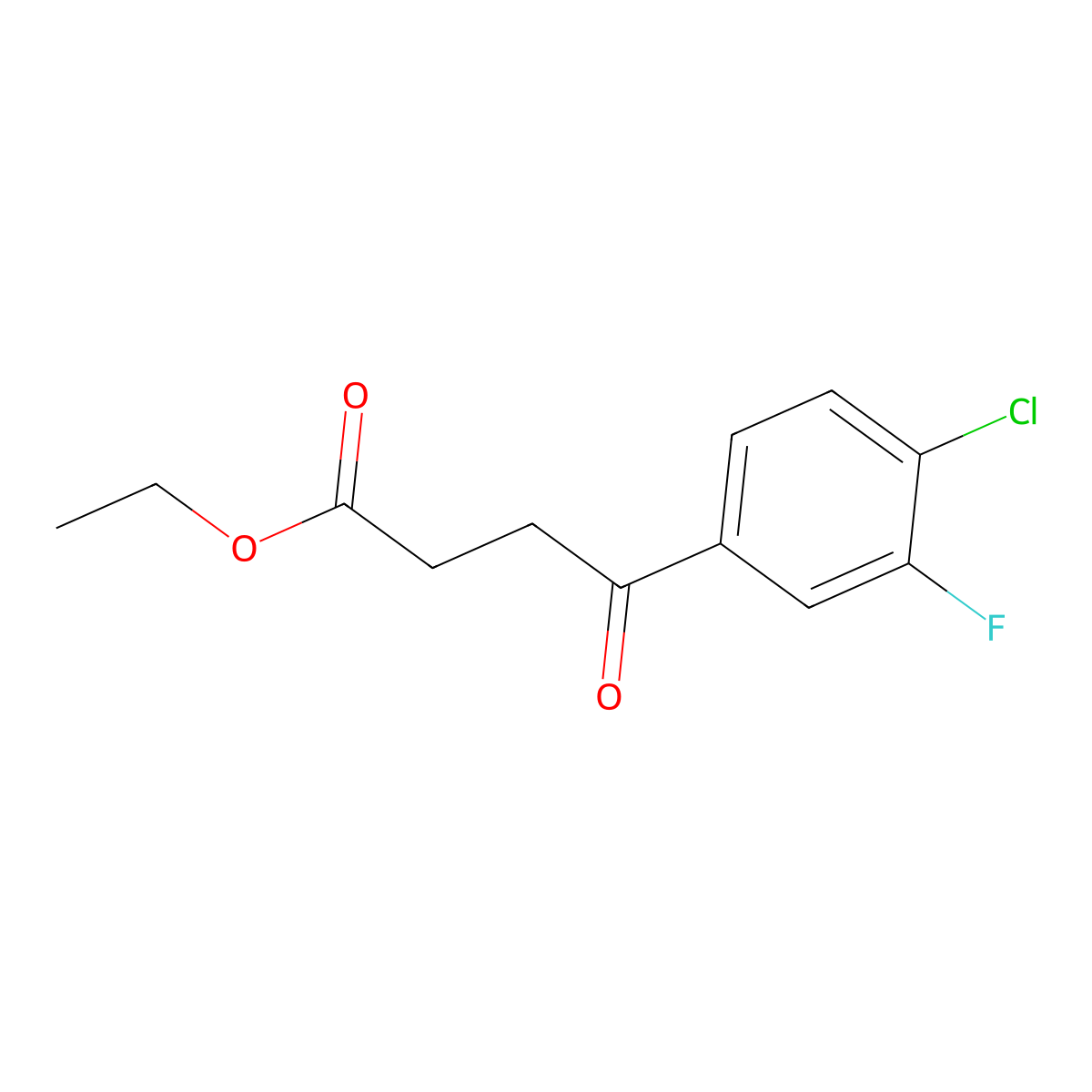 Ethyl 4-(4-chloro-3-fluorophenyl)-4-oxobutanoate molecular structure, CAS 473693-78-6