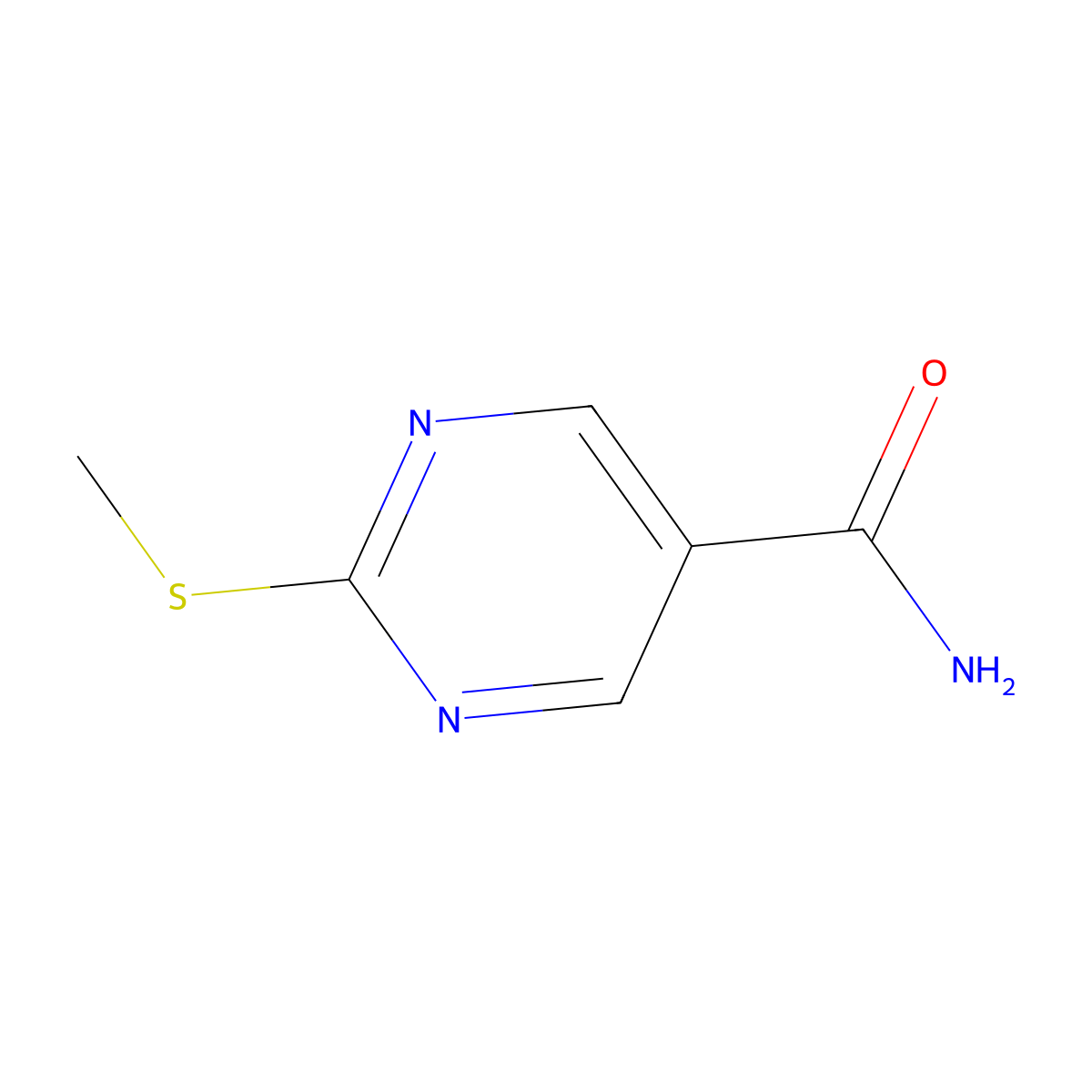 2-(Methylthio)pyrimidine-5-carboxamide molecular structure, CAS 473693-82-2