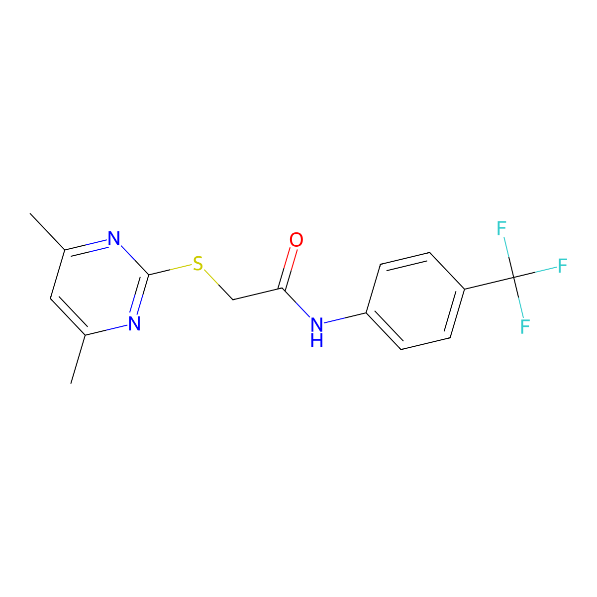 2-[(4,6-dimethylpyrimidin-2-yl)sulfanyl]-N-[4-(trifluoromethyl)phenyl]acetamide molecular structure, CAS 473695-35-1