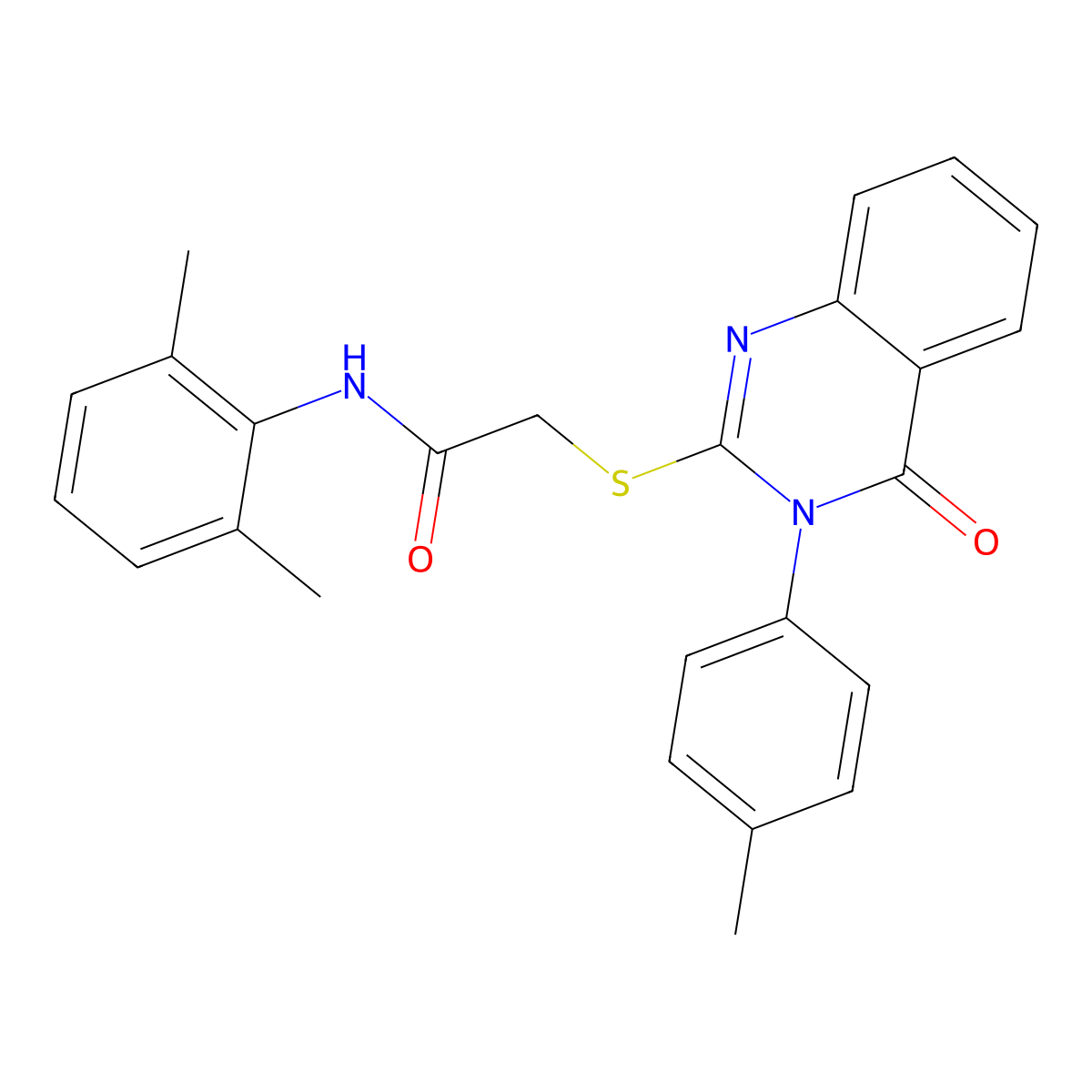N-(2,6-Dimethylphenyl)-2-{[3-(4-methylphenyl)-4-oxo-3,4-dihydro-2-quinazolinyl]sulfanyl}acetamide molecular structure, CAS 473698-70-3