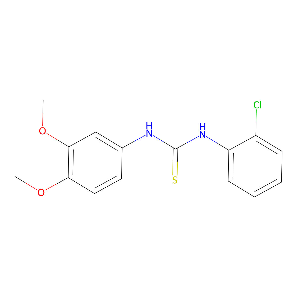 1-(2-Chlorophenyl)-3-(3,4-dimethoxyphenyl)thiourea molecular structure, CAS 4737-74-0
