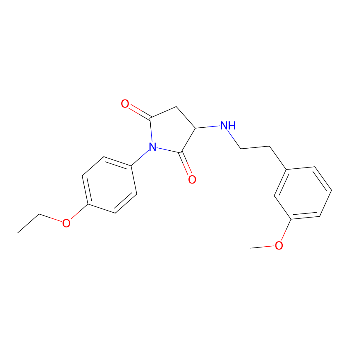1-(4-Ethoxyphenyl)-3-[2-(3-methoxyphenyl)ethylamino]pyrrolidine-2,5-dione molecular structure, CAS 473702-74-8