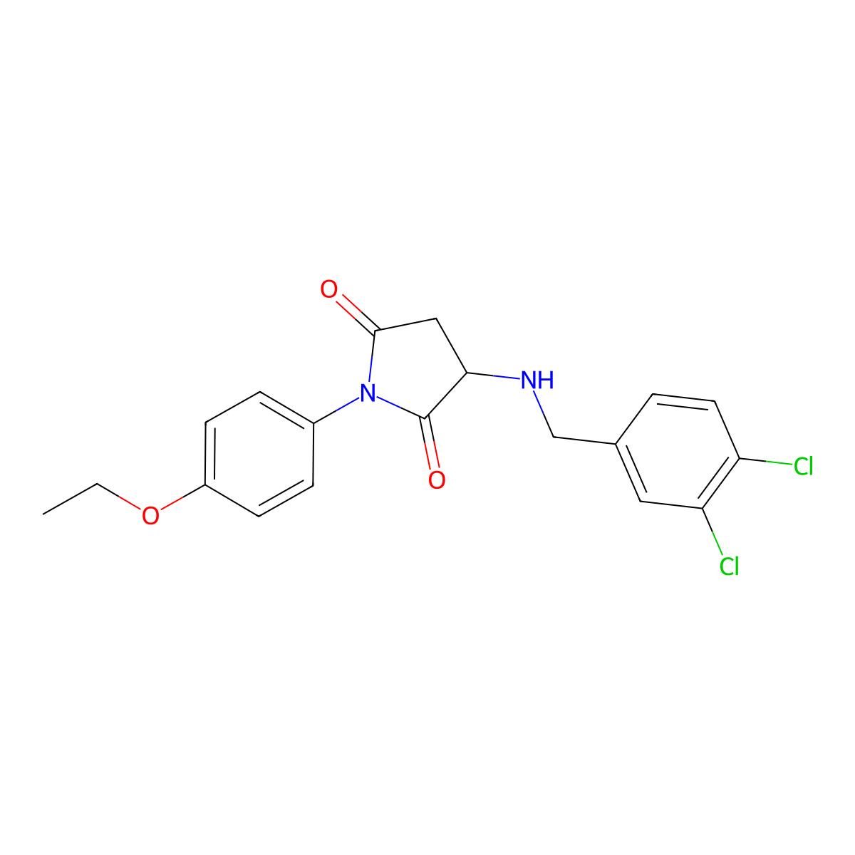 3-[(3,4-Dichlorophenyl)methylamino]-1-(4-ethoxyphenyl)pyrrolidine-2,5-dione molecular structure, CAS 473702-75-9