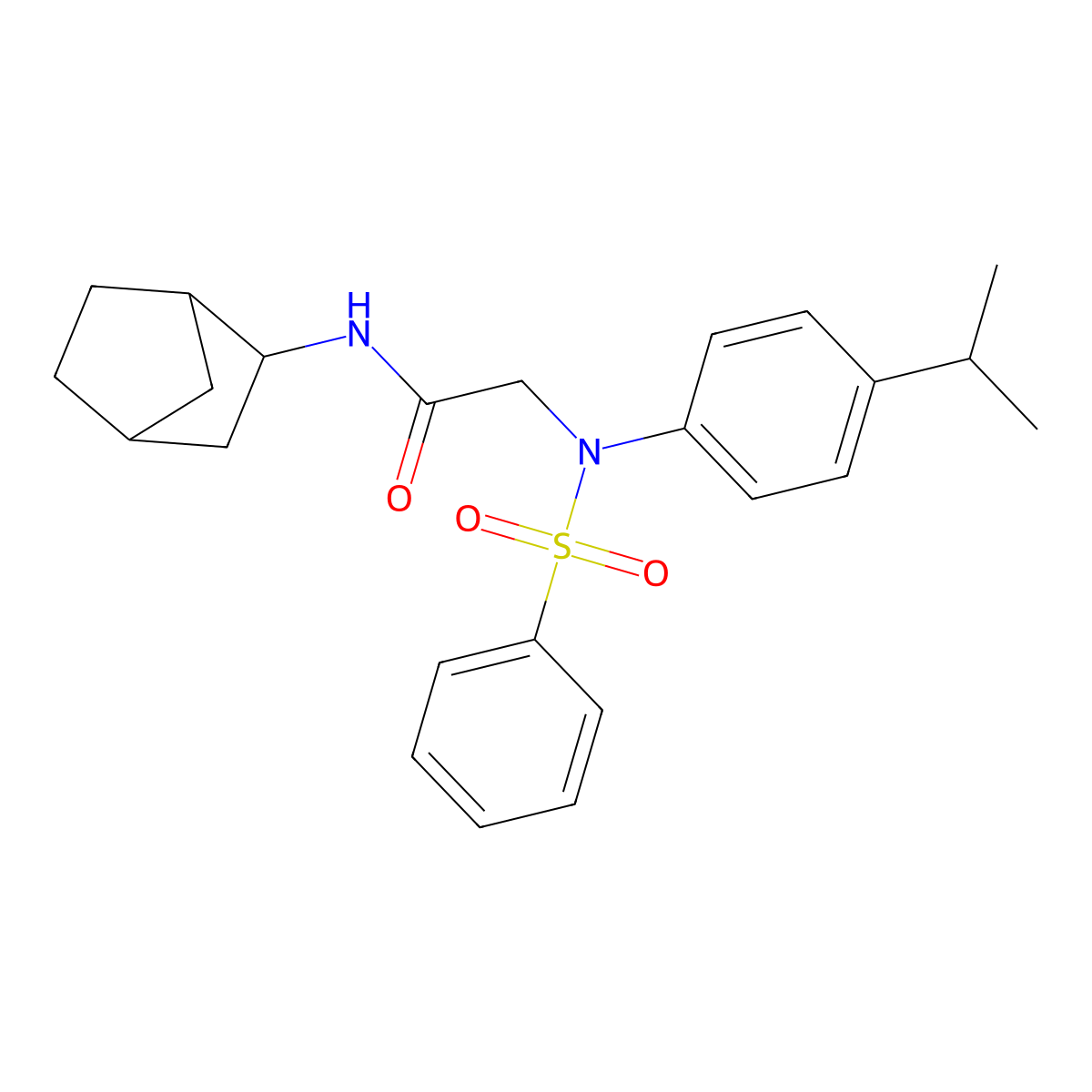 N-Bicyclo[2.2.1]hept-2-yl-2-[[4-(1-methylethyl)phenyl](phenylsulfonyl)amino]acetamide molecular structure, CAS 473702-83-9