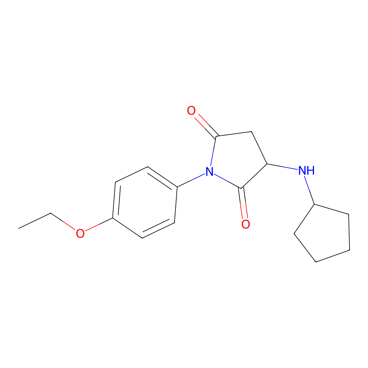 3-(Cyclopentylamino)-1-(4-ethoxyphenyl)-2,5-pyrrolidinedione molecular structure, CAS 473703-03-6