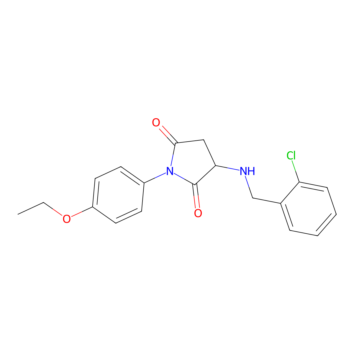 3-[(2-Chlorophenyl)methylamino]-1-(4-ethoxyphenyl)pyrrolidine-2,5-dione molecular structure, CAS 473703-10-5