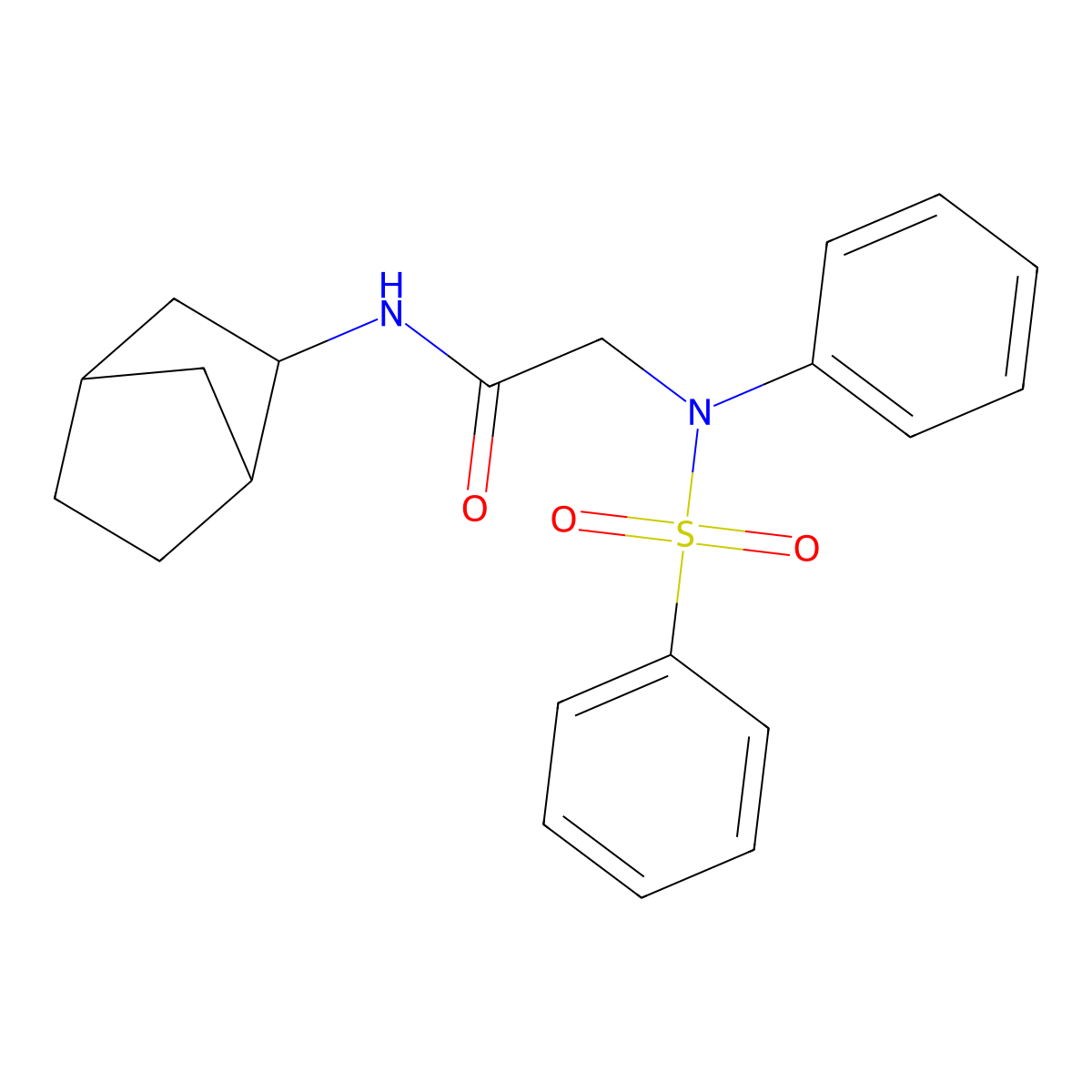N-bicyclo[2.2.1]hept-2-yl-2-[(phenylsulfonyl)anilino]acetamide molecular structure, CAS 473703-44-5