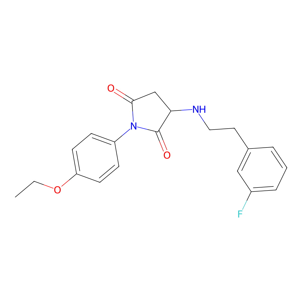 1-(4-Ethoxyphenyl)-3-[2-(3-fluorophenyl)ethylamino]pyrrolidine-2,5-dione molecular structure, CAS 473703-70-7