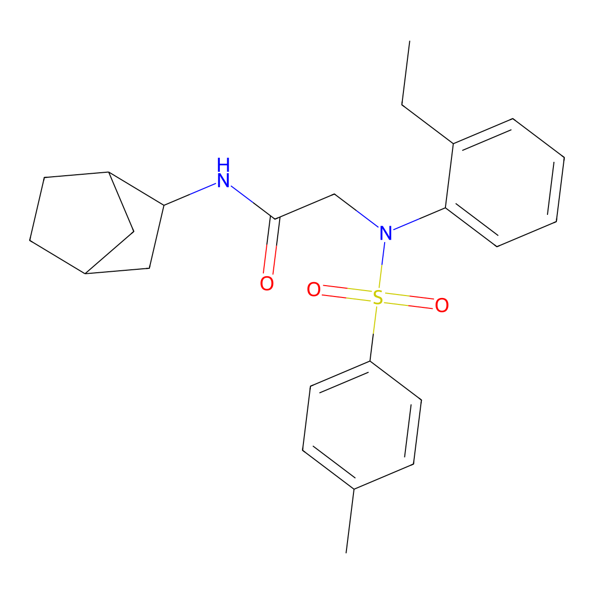 N-(Bicyclo[2.2.1]heptan-2-yl)-2-(N-(2-ethylphenyl)-4-methylphenylsulfonamido)acetamide molecular structure, CAS 473703-99-0