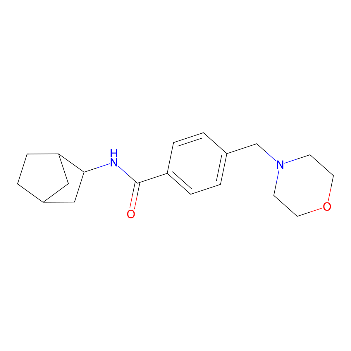 N-bicyclo[2.2.1]hept-2-yl-4-(4-morpholinylmethyl)benzamide molecular structure, CAS 473704-08-4