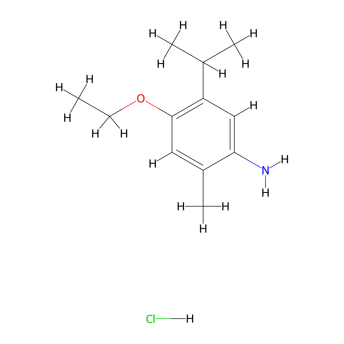 4-Ethoxy-5-isopropyl-2-methyl-phenylamine hydrochloride molecular structure, CAS 473704-48-2