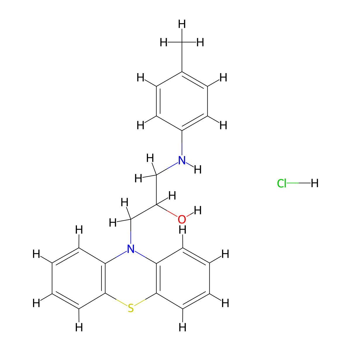 1-(10H-phenothiazin-10-yl)-3-(p-tolylamino)propan-2-ol hydrochloride molecular structure, CAS 473704-53-9