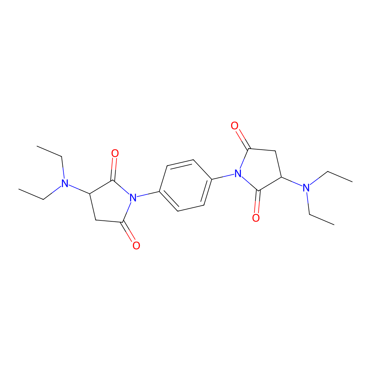 3-(Diethylamino)-1-[4-[3-(diethylamino)-2,5-dioxopyrrolidin-1-yl]phenyl]pyrrolidine-2,5-dione molecular structure, CAS 473704-67-5