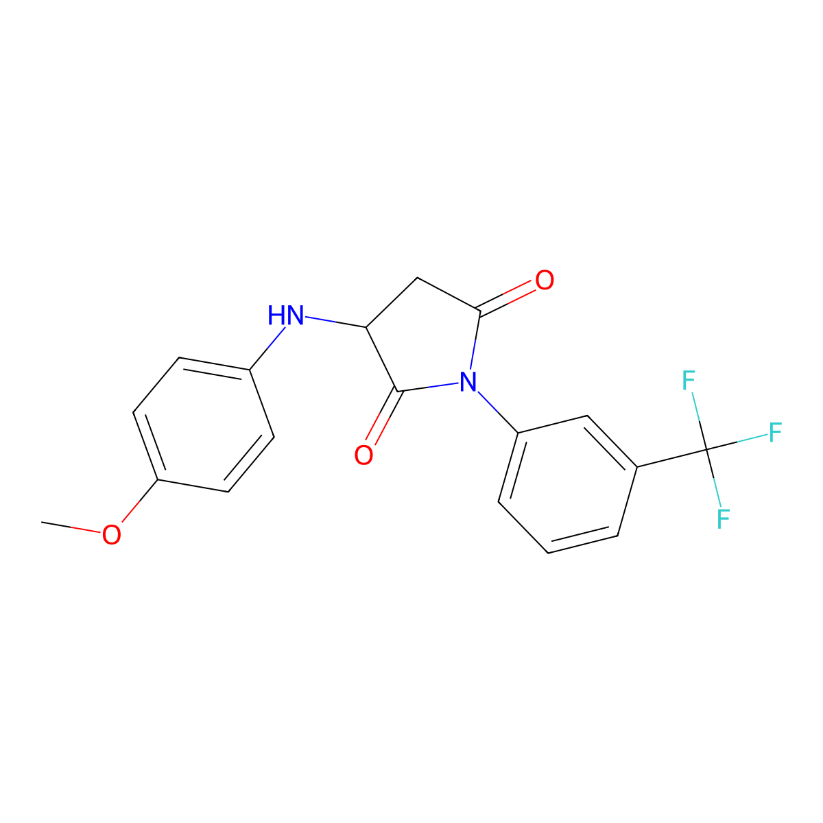 3-(4-Methoxyanilino)-1-[3-(trifluoromethyl)phenyl]pyrrolidine-2,5-dione molecular structure, CAS 473704-72-2