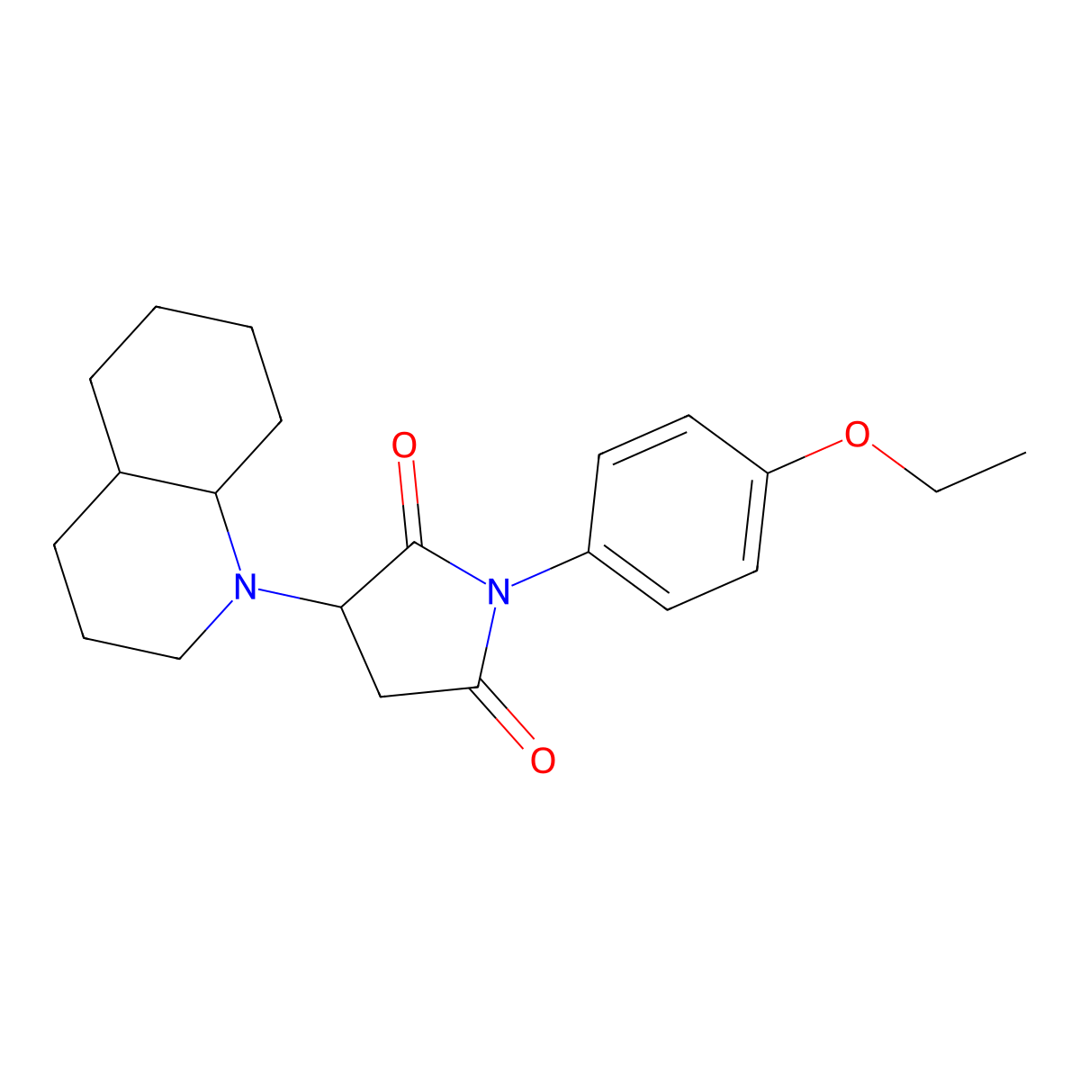 3-(3,4,4a,5,6,7,8,8a-octahydro-2H-quinolin-1-yl)-1-(4-ethoxyphenyl)pyrrolidine-2,5-dione molecular structure, CAS 473704-86-8