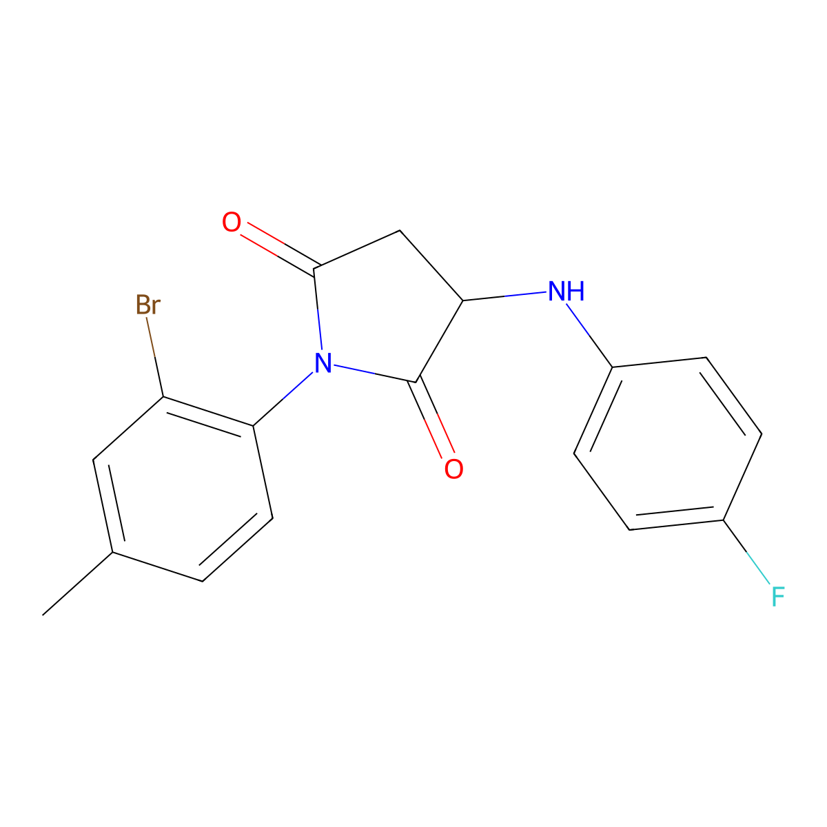 1-(2-Bromo-4-methylphenyl)-3-[(4-fluorophenyl)amino]pyrrolidine-2,5-dione molecular structure, CAS 473705-03-2