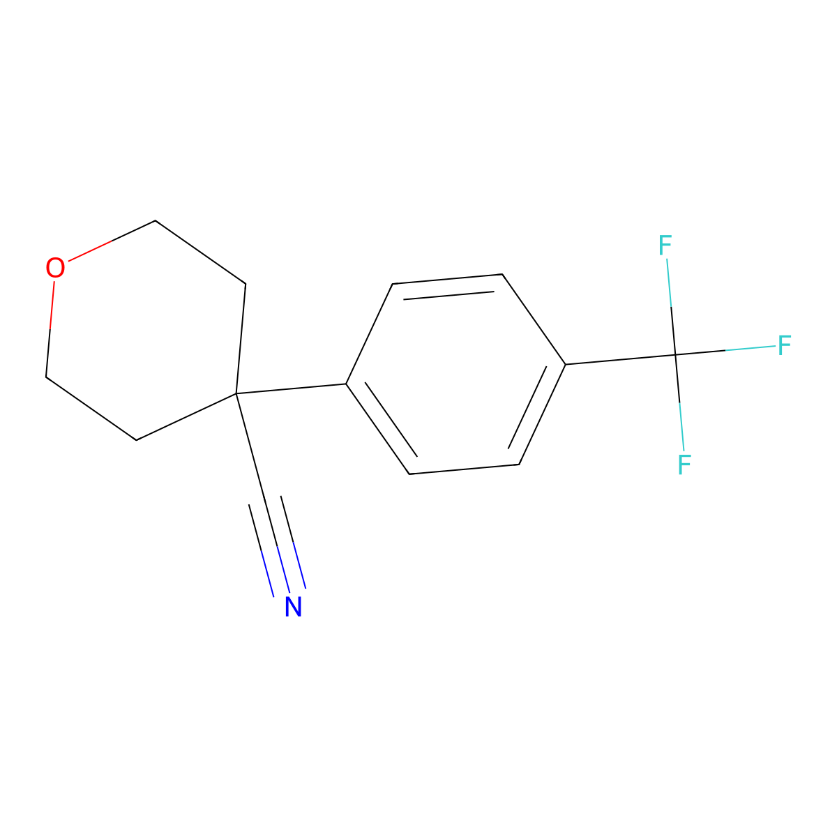 4-(4-(Trifluoromethyl)phenyl)tetrahydro-2H-pyran-4-carbonitrile molecular structure, CAS 473706-06-8