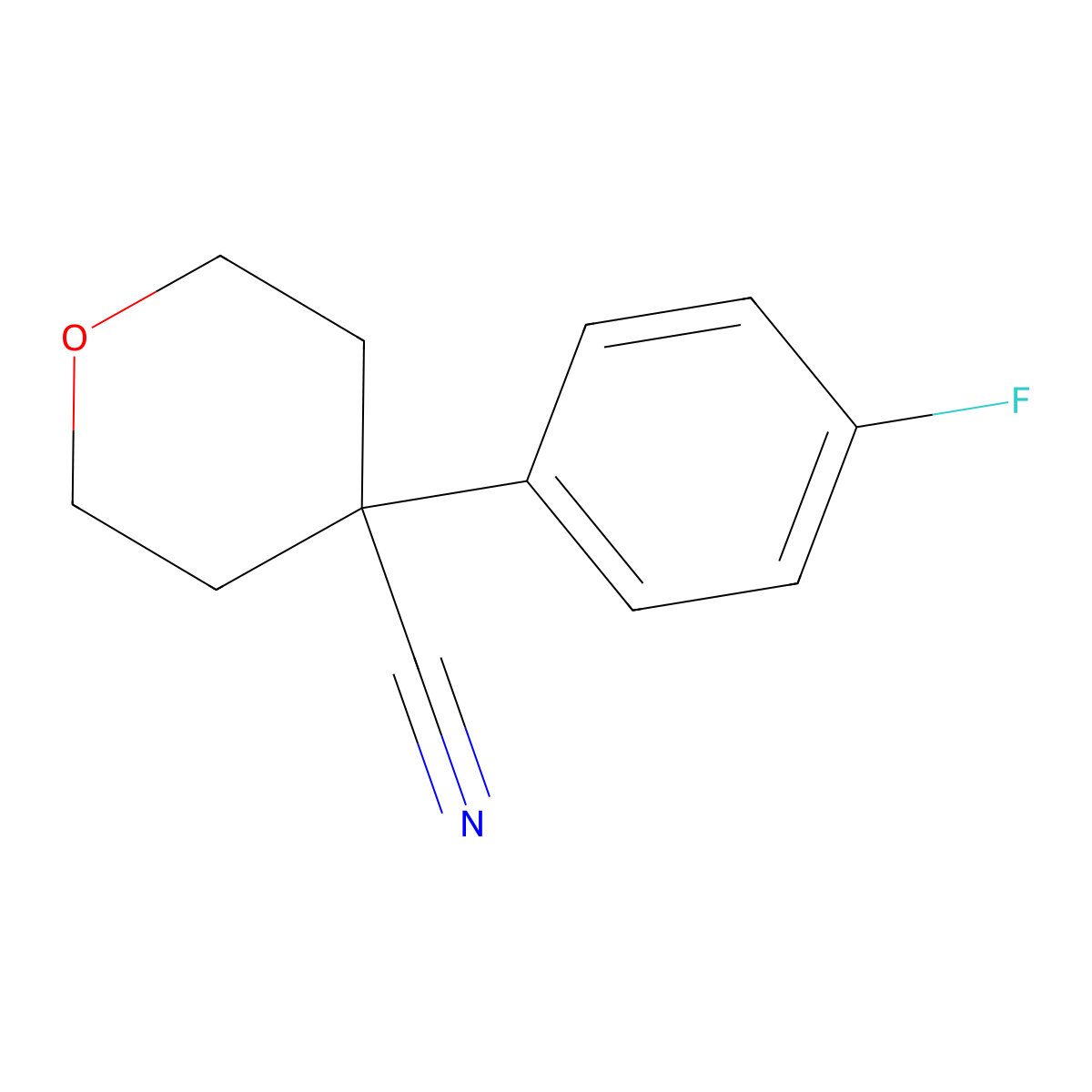 4-(4-Fluorophenyl)tetrahydro-2H-pyran-4-carbonitrile molecular structure, CAS 473706-10-4