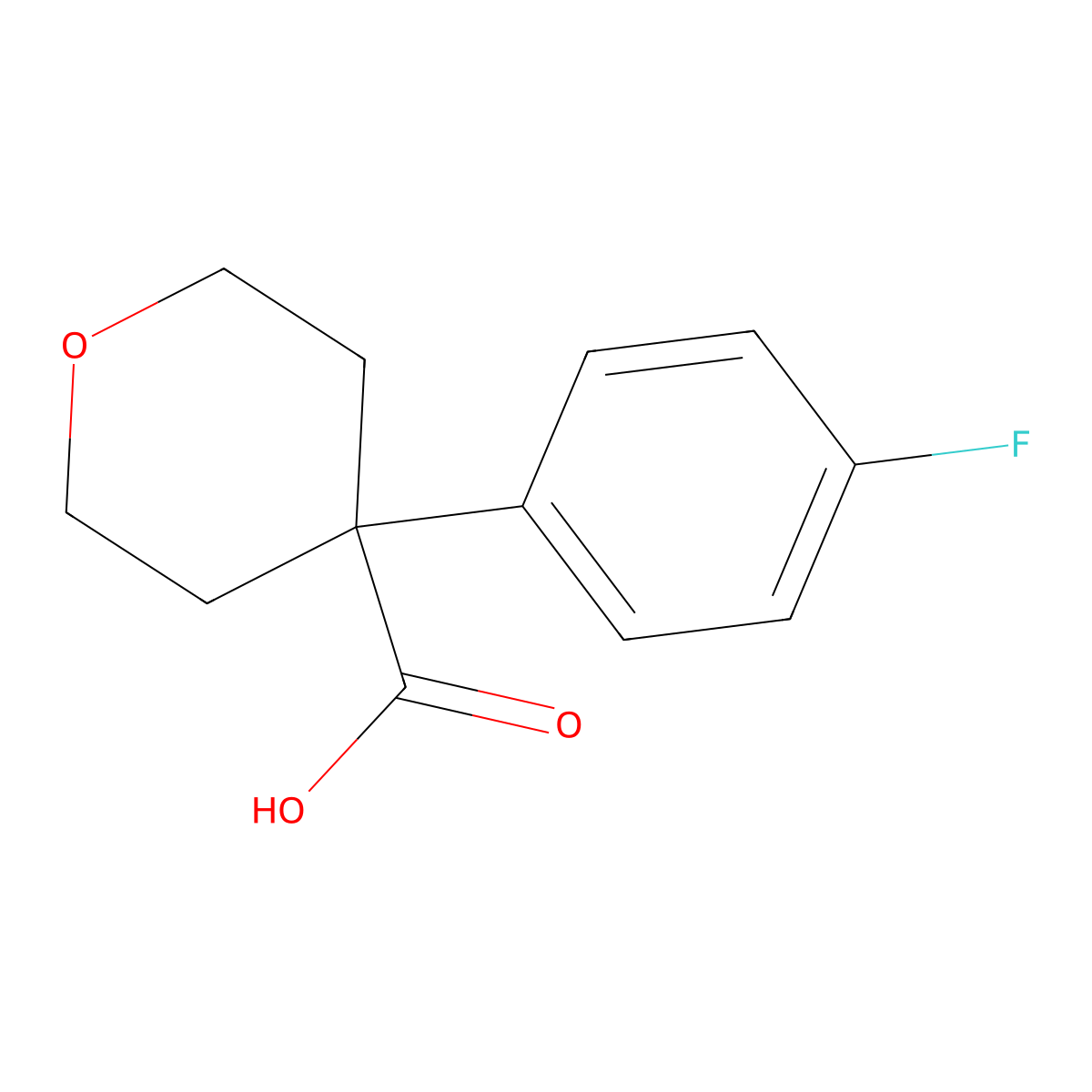 4-(4-Fluorophenyl)oxane-4-carboxylic acid molecular structure, CAS 473706-11-5