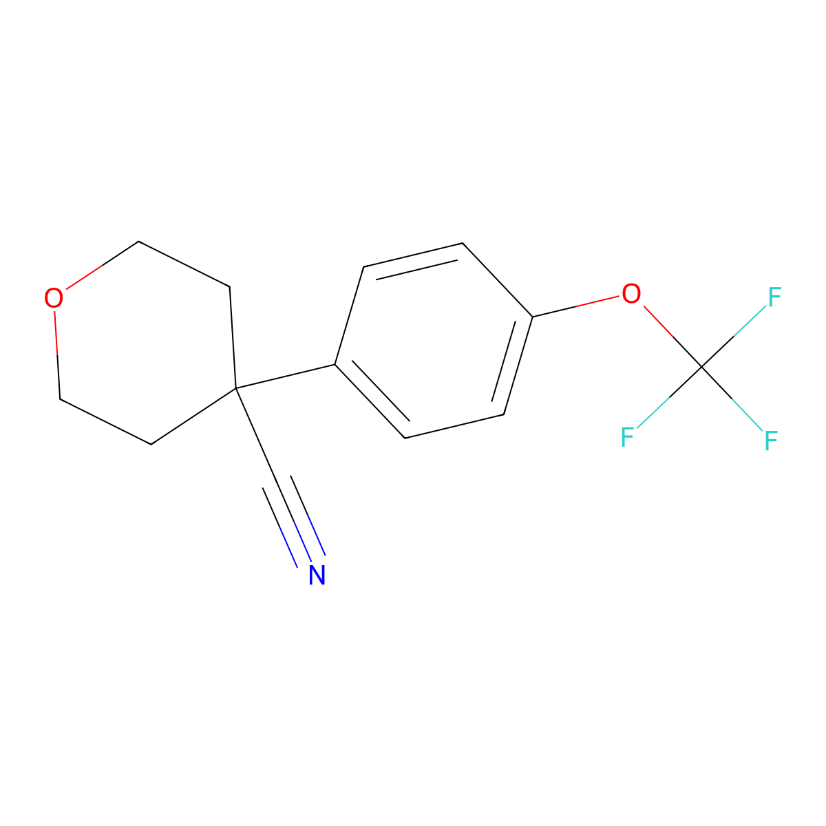 4-(4-(Trifluoromethoxy)phenyl)tetrahydro-2H-pyran-4-carbonitrile molecular structure, CAS 473706-16-0
