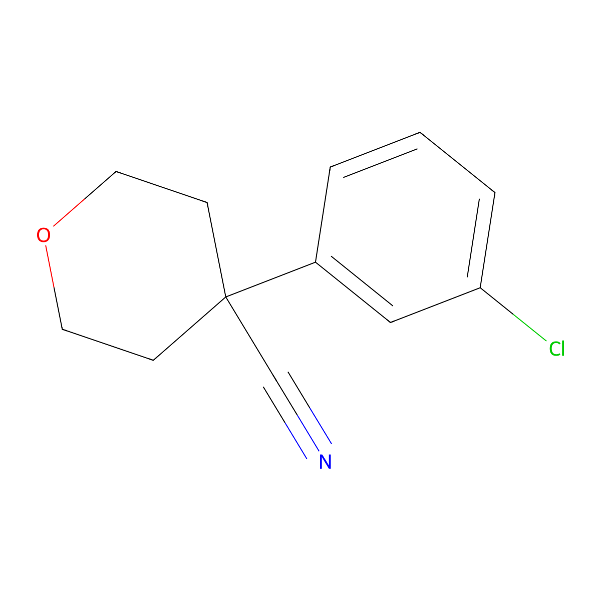 4-(3-Chlorophenyl)tetrahydropyran-4-carbonitrile molecular structure, CAS 473706-22-8
