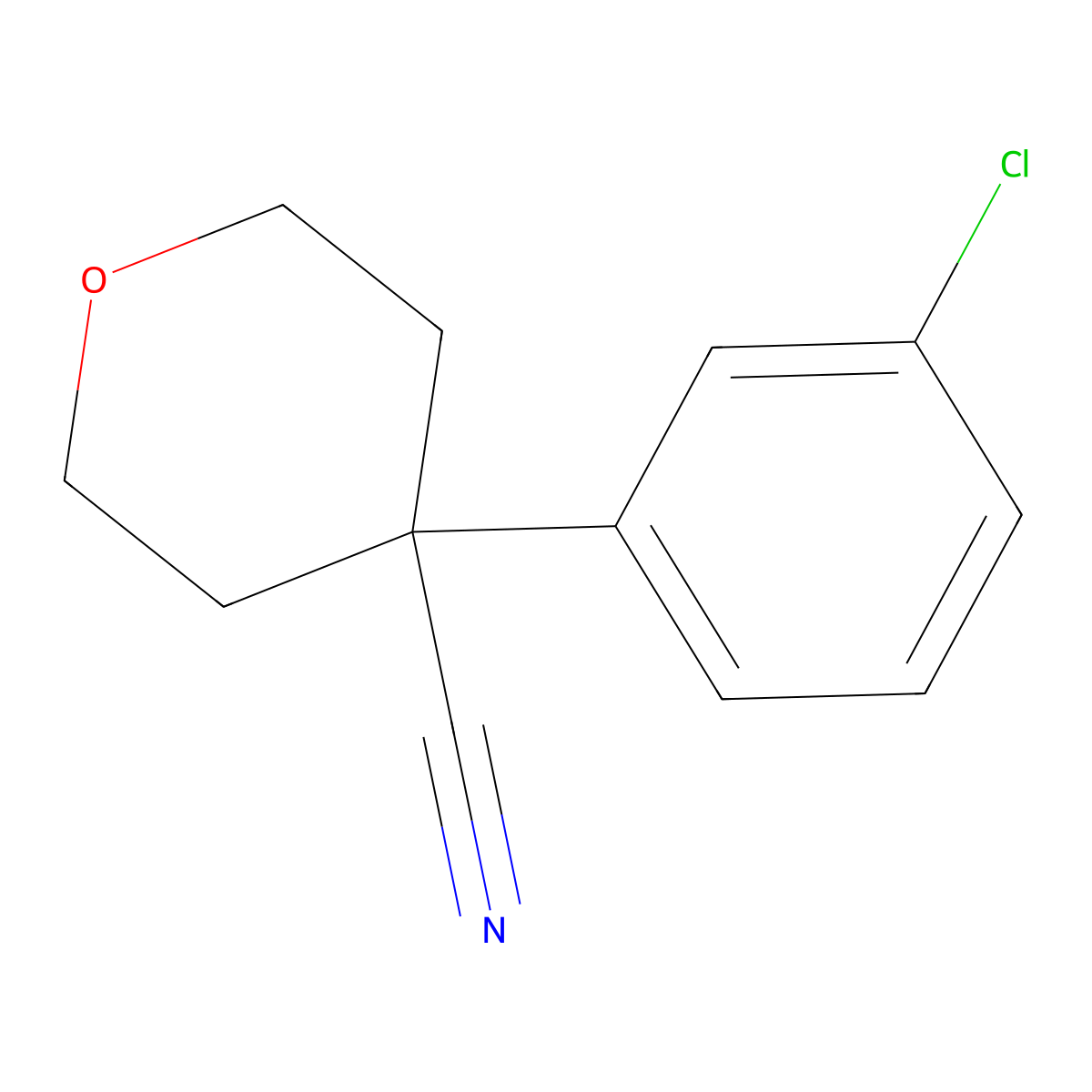 4-(3-Chlorophenyl)tetrahydropyran-4-carbonitrile molecular structure, CAS 473706-22-8