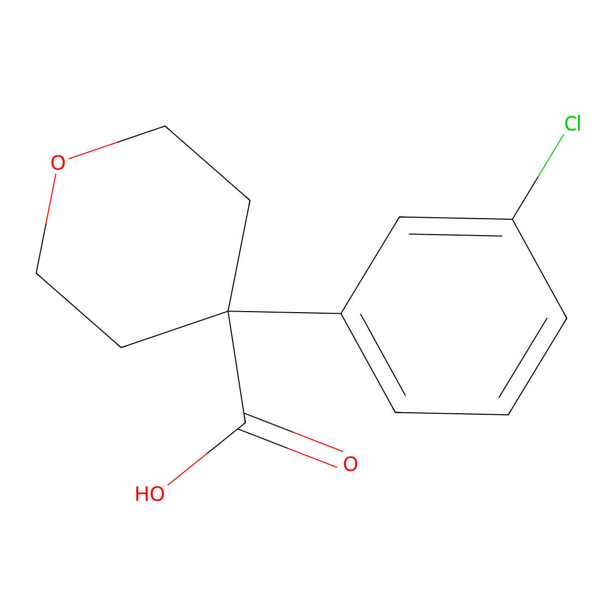 4-(3-Chlorophenyl)oxane-4-carboxylic acid molecular structure, CAS 473706-23-9
