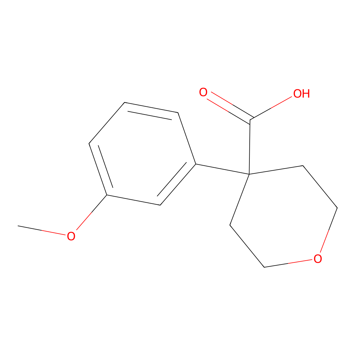 4-(3-Methoxyphenyl)oxane-4-carboxylic acid molecular structure, CAS 473706-26-2