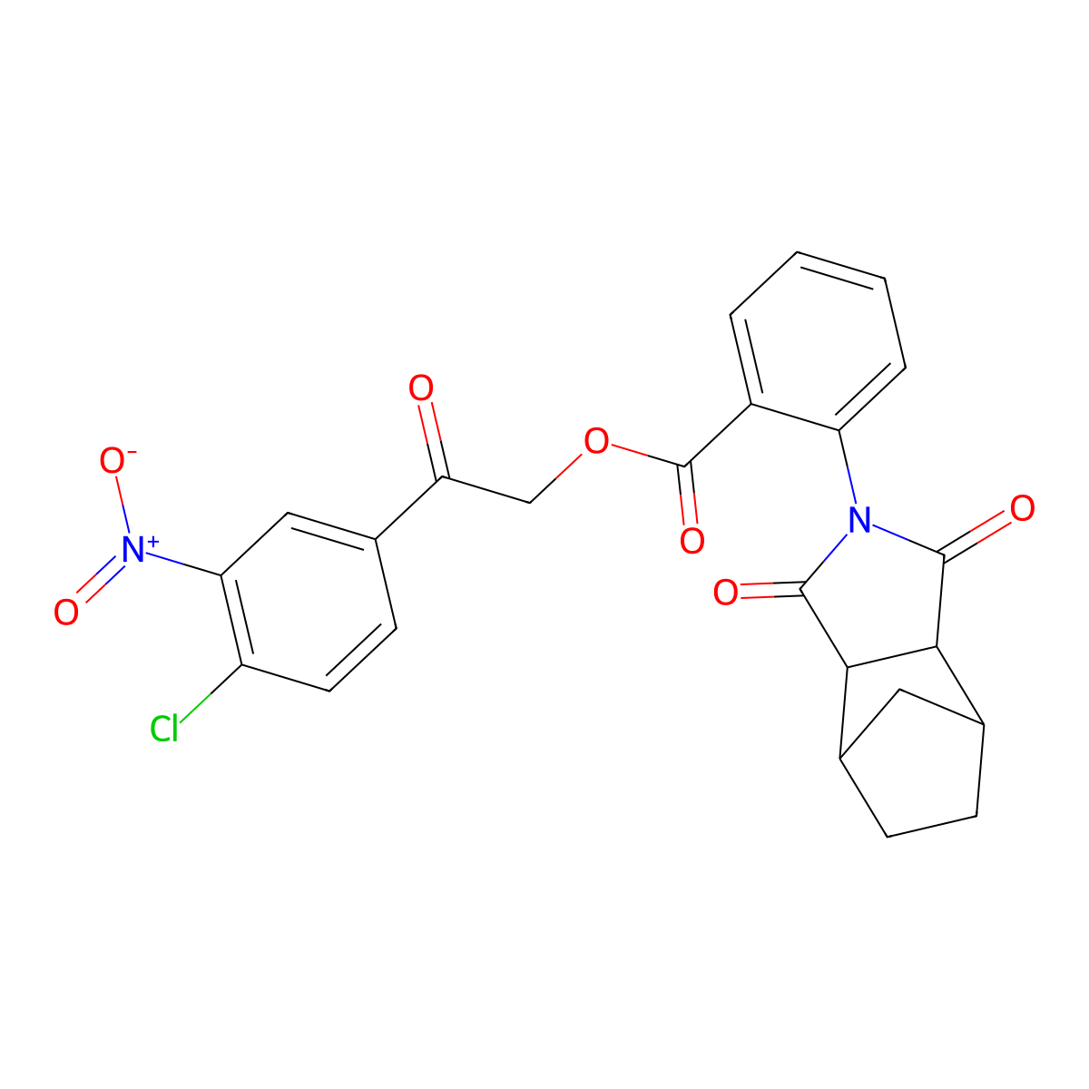 2-(4-chloro-3-nitrophenyl)-2-oxoethyl 2-(1,3-dioxooctahydro-2H-4,7-methanoisoindol-2-yl)benzoate molecular structure, CAS 473708-24-6