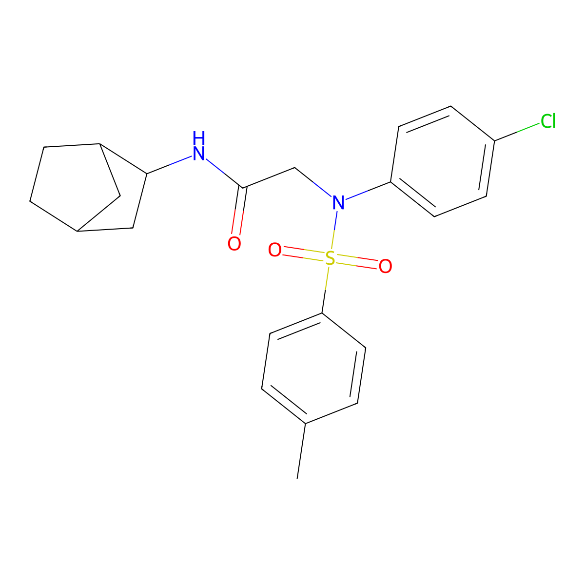 N-bicyclo[2.2.1]hept-2-yl-2-{4-chloro[(4-methylphenyl)sulfonyl]anilino}acetamide molecular structure, CAS 473708-45-1