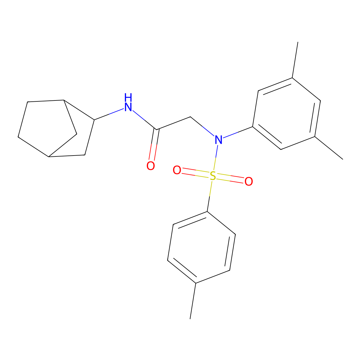 N-bicyclo[2.2.1]hept-2-yl-2-{3,5-dimethyl[(4-methylphenyl)sulfonyl]anilino}acetamide molecular structure, CAS 473708-46-2