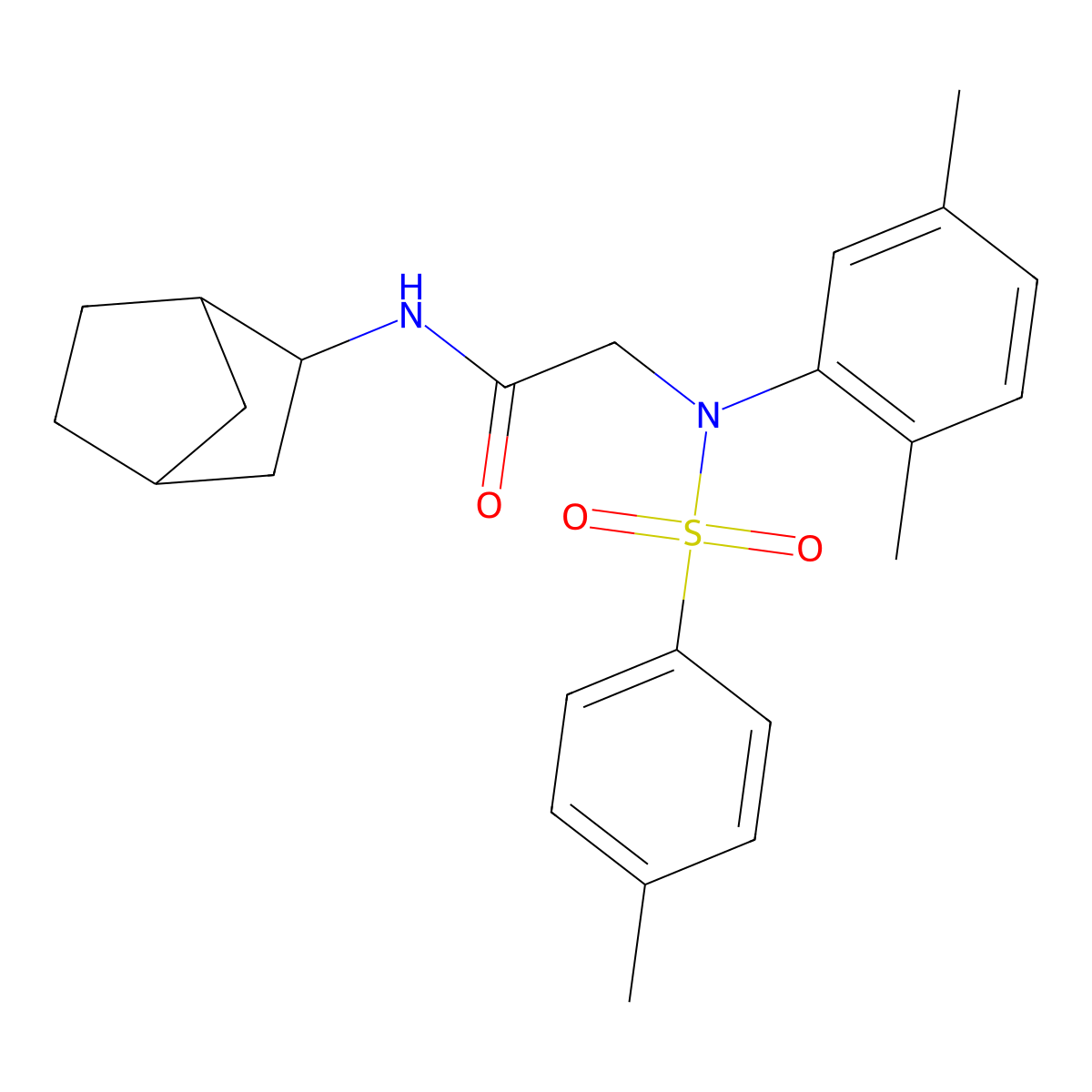 N-bicyclo[2.2.1]hept-2-yl-2-{2,5-dimethyl[(4-methylphenyl)sulfonyl]anilino}acetamide molecular structure, CAS 473708-52-0