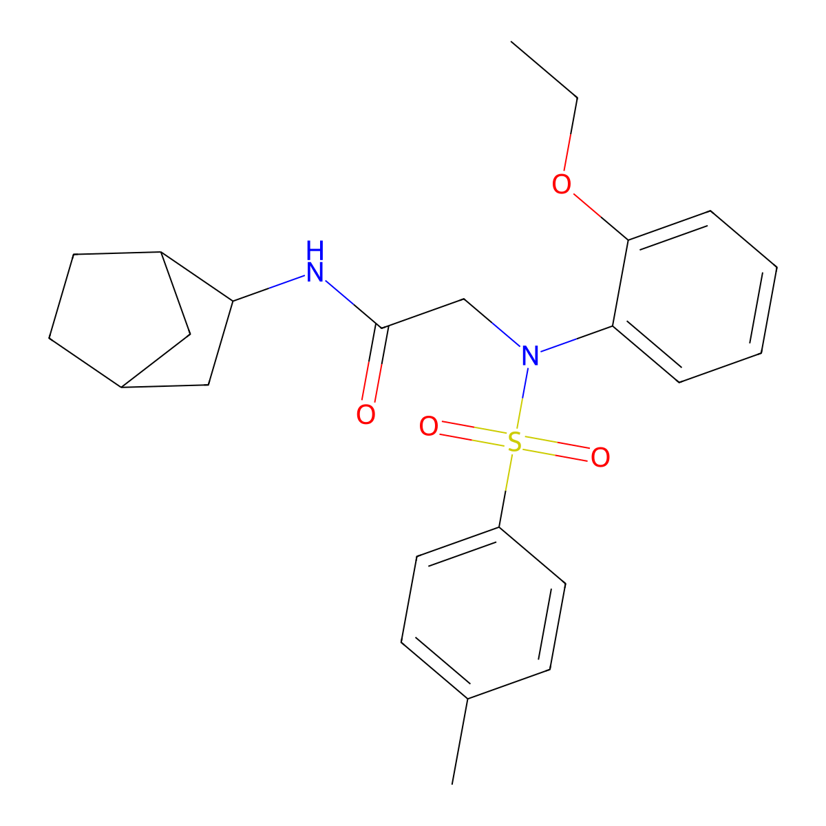 N-(3-bicyclo[2.2.1]heptanyl)-2-(2-ethoxy-N-(4-methylphenyl)sulfonylanilino)acetamide molecular structure, CAS 473708-68-8