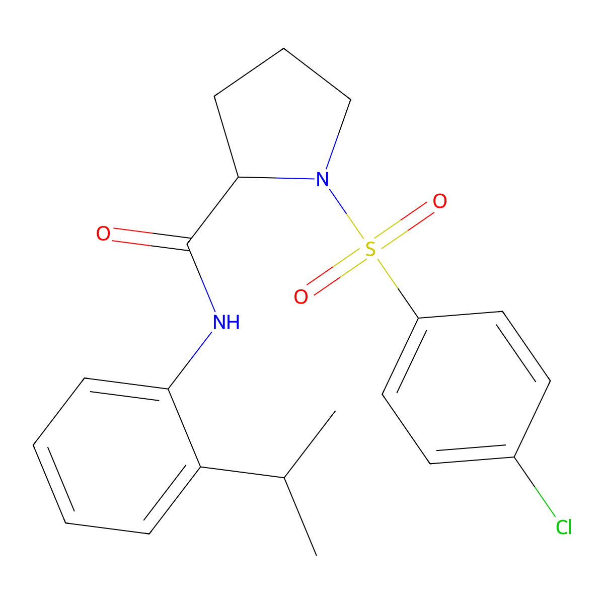 1-(4-chlorophenyl)sulfonyl-N-(2-propan-2-ylphenyl)pyrrolidine-2-carboxamide molecular structure, CAS 473708-69-9