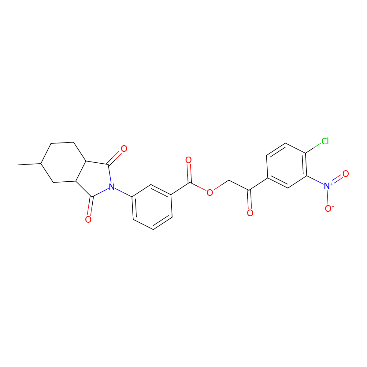 2-(4-chloro-3-nitrophenyl)-2-oxoethyl 3-(5-methyl-1,3-dioxooctahydro-2H-isoindol-2-yl)benzoate molecular structure, CAS 473709-03-4