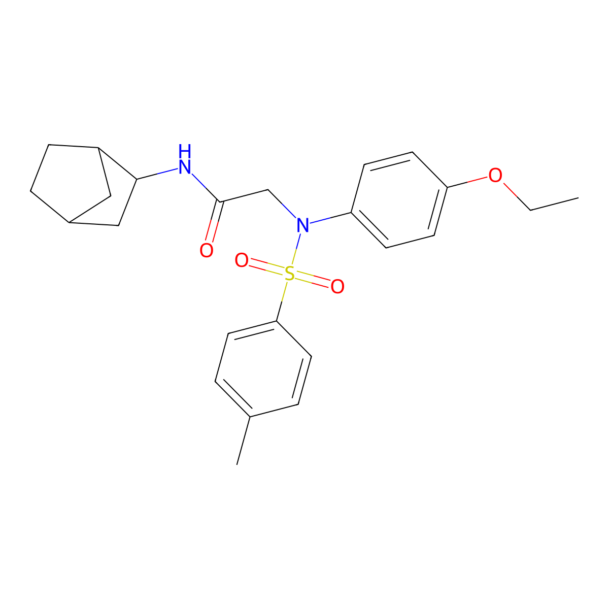 N-bicyclo[2.2.1]hept-2-yl-2-{4-ethoxy[(4-methylphenyl)sulfonyl]anilino}acetamide molecular structure, CAS 473709-26-1