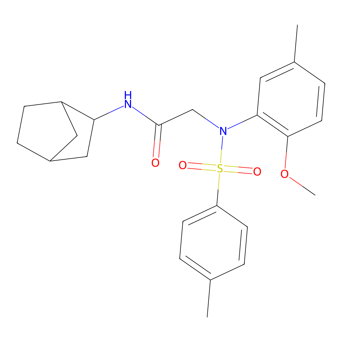 N-bicyclo[2.2.1]hept-2-yl-2-{2-methoxy-5-methyl[(4-methylphenyl)sulfonyl]anilino}acetamide molecular structure, CAS 473709-36-3