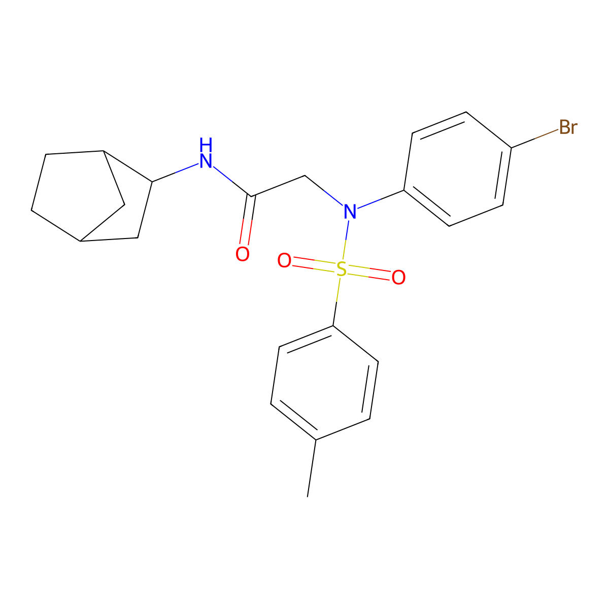 N-bicyclo[2.2.1]hept-2-yl-2-{4-bromo[(4-methylphenyl)sulfonyl]anilino}acetamide molecular structure, CAS 473709-46-5