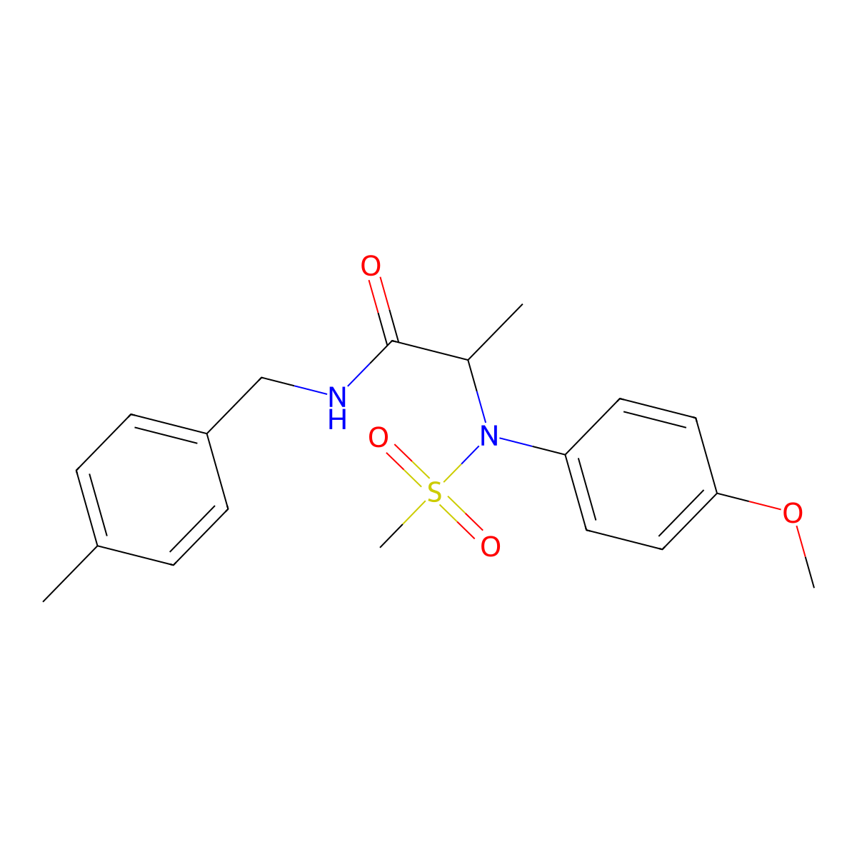 2-(4-methoxy-N-methylsulfonylanilino)-N-[(4-methylphenyl)methyl]propanamide molecular structure, CAS 473709-56-7