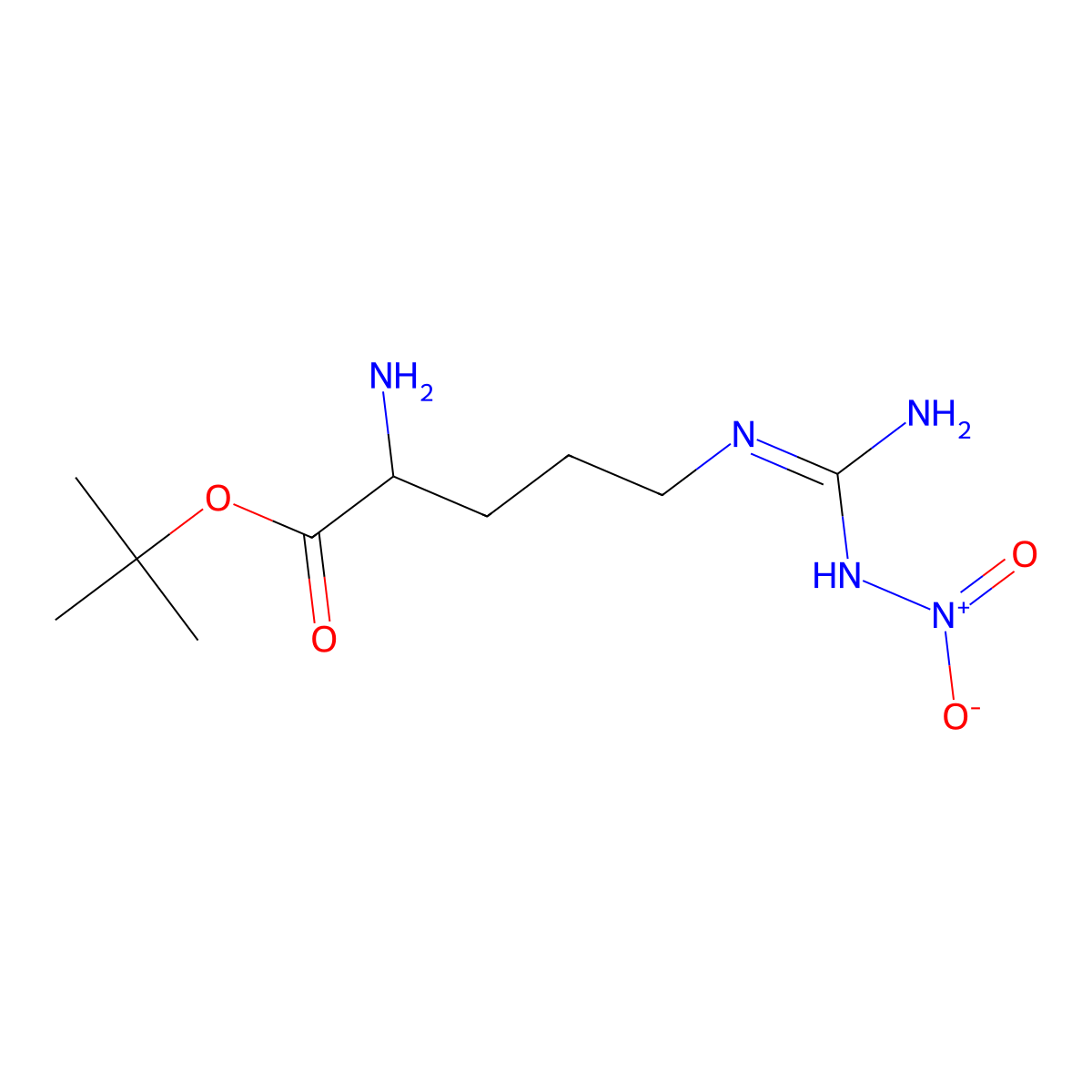 tert-butyl (2S)-2-amino-5-(N'-nitrocarbamimidamido)pentanoate molecular structure, CAS 473710-16-6