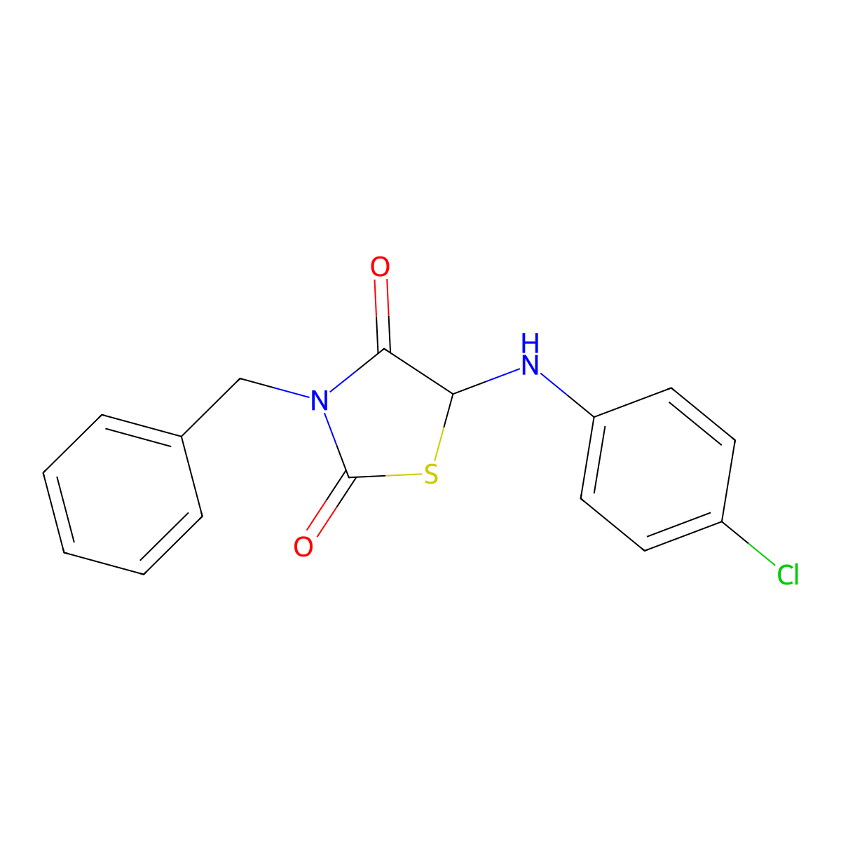 3-Benzyl-5-(4-chloroanilino)-1,3-thiazolidine-2,4-dione molecular structure, CAS 473720-96-6
